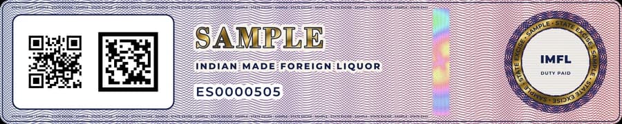 Excise strip · Heritage Royal label for spirits & excise